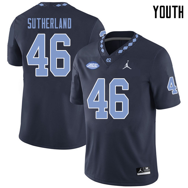 Jordan Brand Youth #46 Bill Sutherland North Carolina Tar Heels College Football Jerseys Sale-Navy